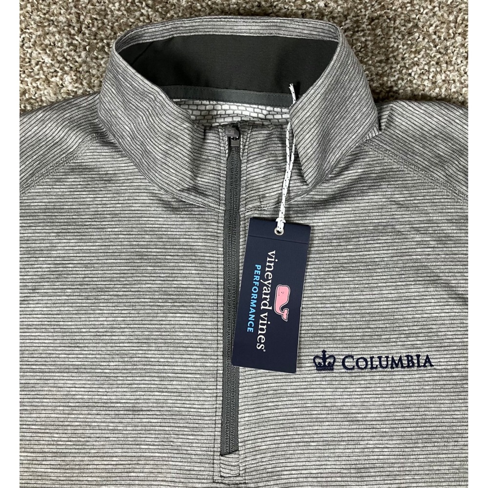 Vineyard Vines Columbia University 1/4 Zip Performance Pullover Gray Mens Large